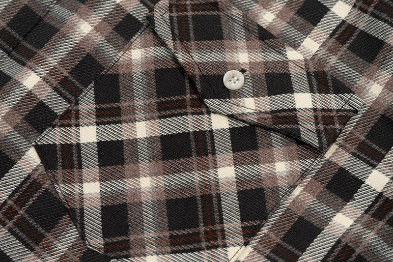 GRAF&WU Brand Giraffe Embroidery Plaid Loose Thin Shirt