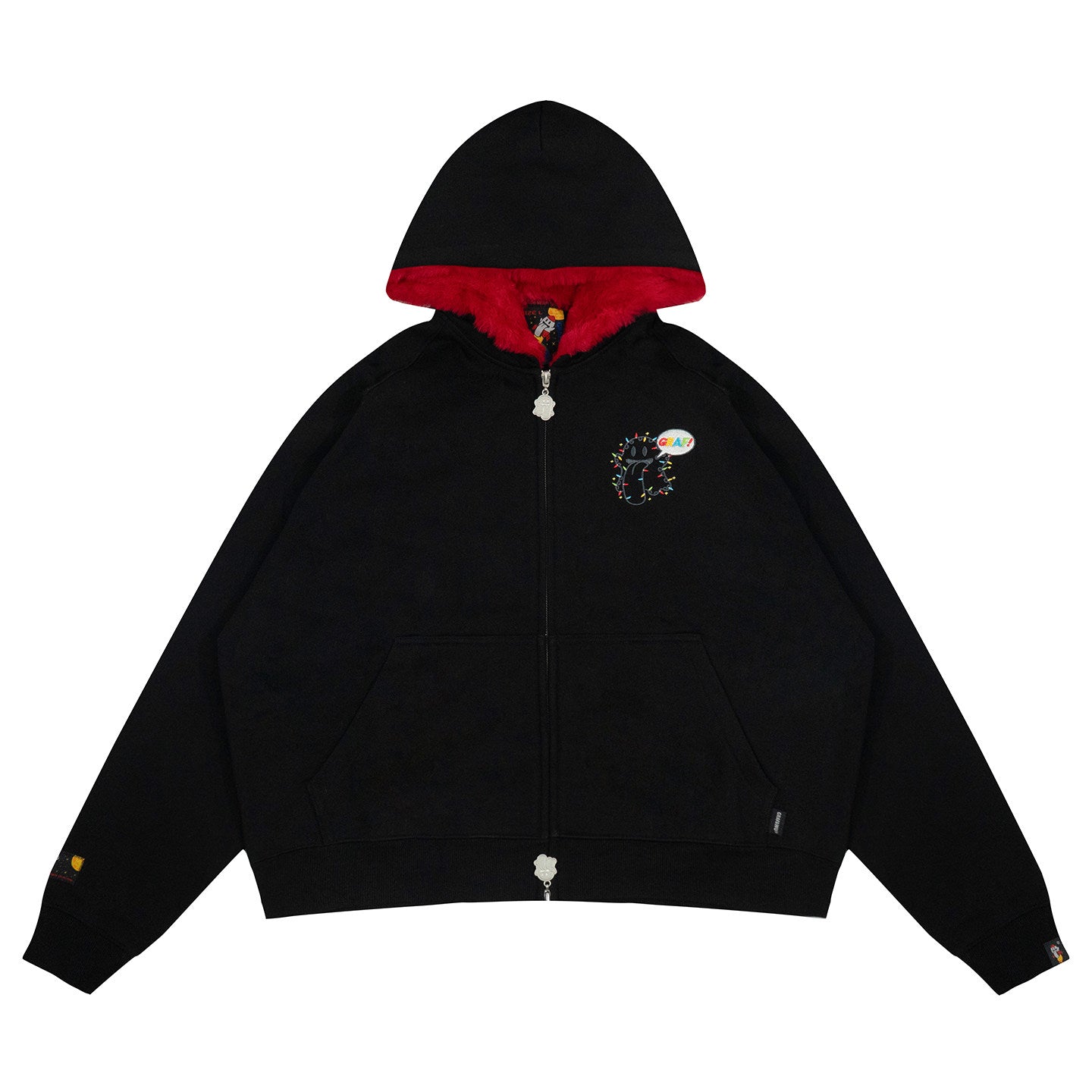 GRAF&WU 12 Christmas Cute Ghost Retro Fleece Cardigan Fur Hat