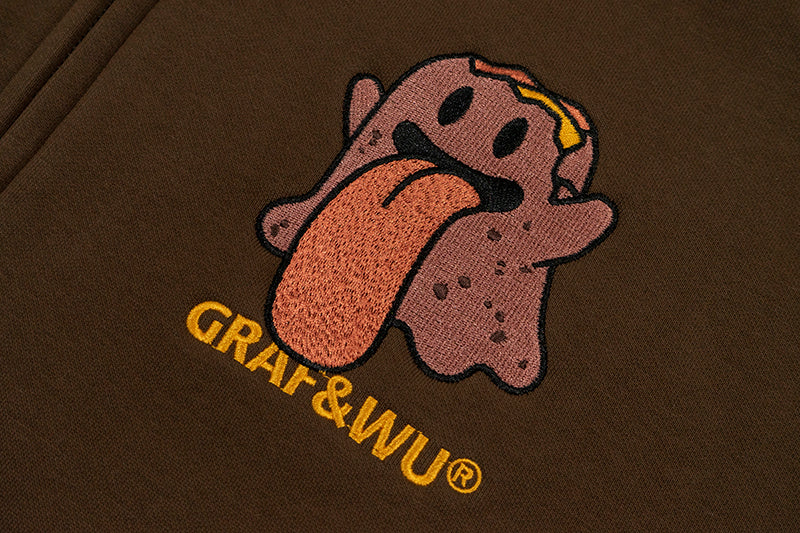 GRAF&WU Egg Cute Ghost Imitation Mink Velvet Hoodie