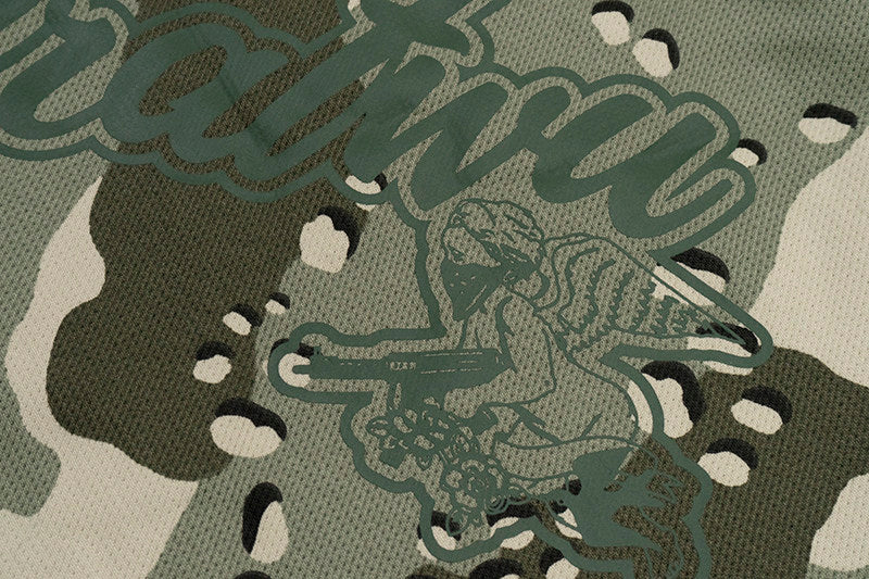 GRAF&WU AK47 Angel Desert Camouflage Streetwear Short Zip-up Hoodie