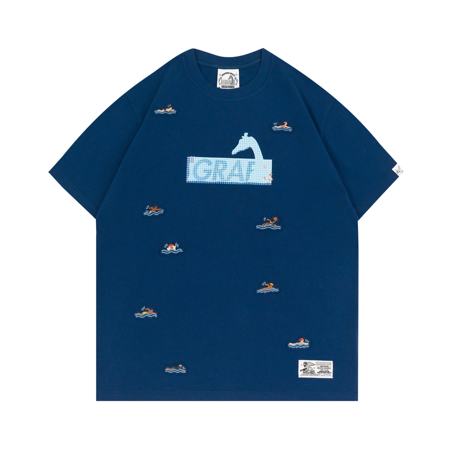 GRAF&WU Mini Embroidered Giraffe Athletic Fashion T-shirt