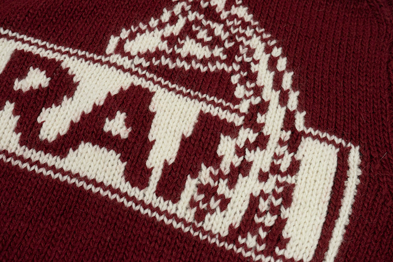 GRAF&WU Giraffe Logo Sweater Knit Zip-Up Coat - Premium Streetwear