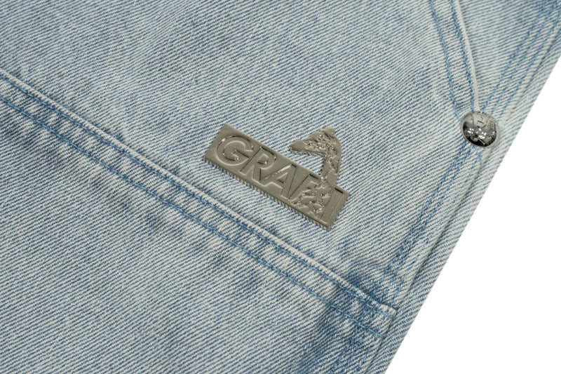 GRAF&WU Tough Guy AK47 Angel Giraffe Metal Logo Thick Lumberjack Shorts