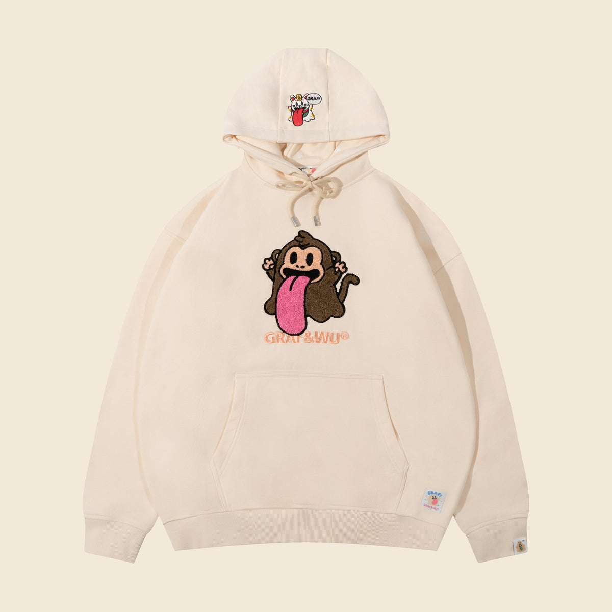 GRAF&WU Chinese Zodiac Character Loose-Fit Hoodie
