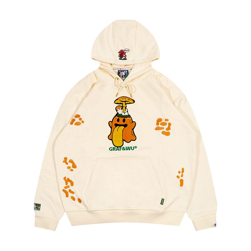 GRAF&WU Magic Mushroom Embroidery BooGhost2.0 Thin Hoodie