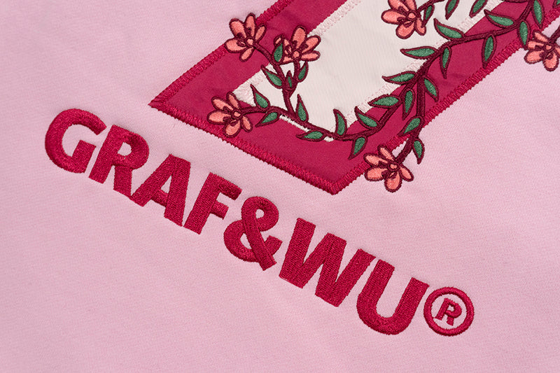 GRAF&WU Blokecore Football Team Floral Angel Devil Fleece Hoodie