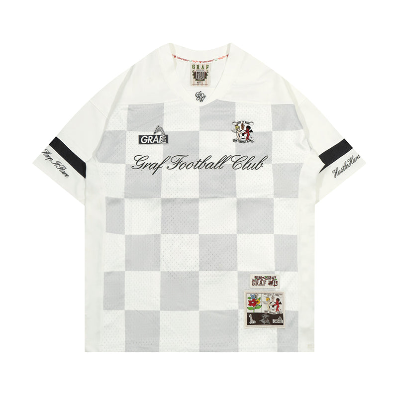 GRAF&WU Football Club Floral Embroidery Sports Mesh Jersey