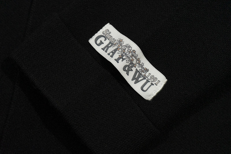 GRAF&WU Jacket Streetwear Brand Embroidered Knitted Suit Coat