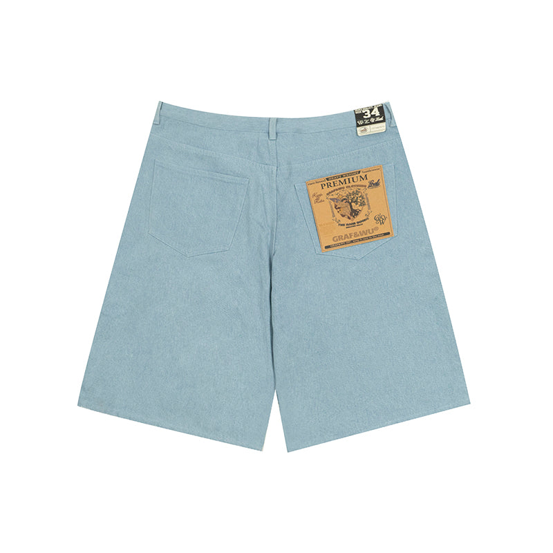 GRAFWU Y2K Sticker Pattern Brand Logo Shorts