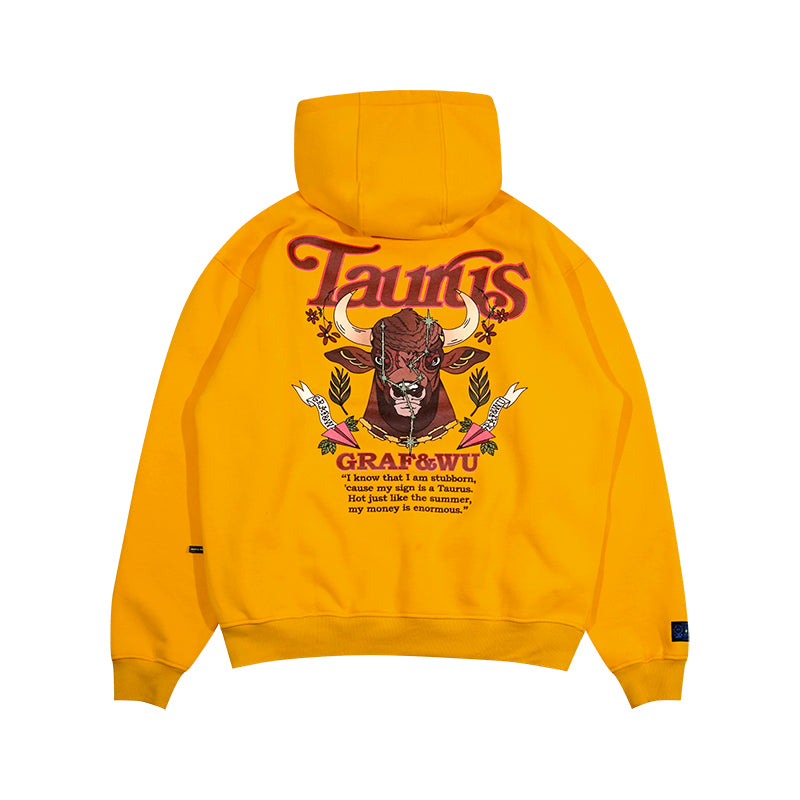 GRAF&WU 12 Constellation Rap Lyrics Embroidery Print Hoodie