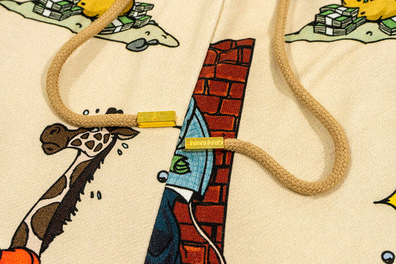 GRAF&WU Giraffe Cartoon Graphic Shorts Casual Streetwear