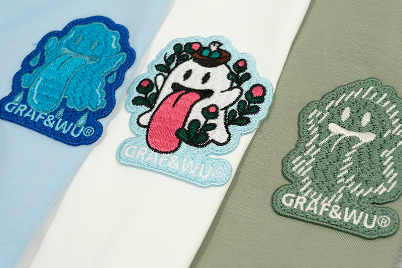 GRAF&WU Five Elements Cute Ghost Embroidery Long-sleeved Shirt