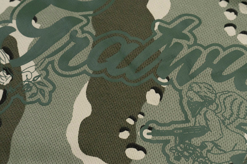 GRAF&WU AK47 Angel Desert Camouflage Streetwear Short Zip-up Hoodie