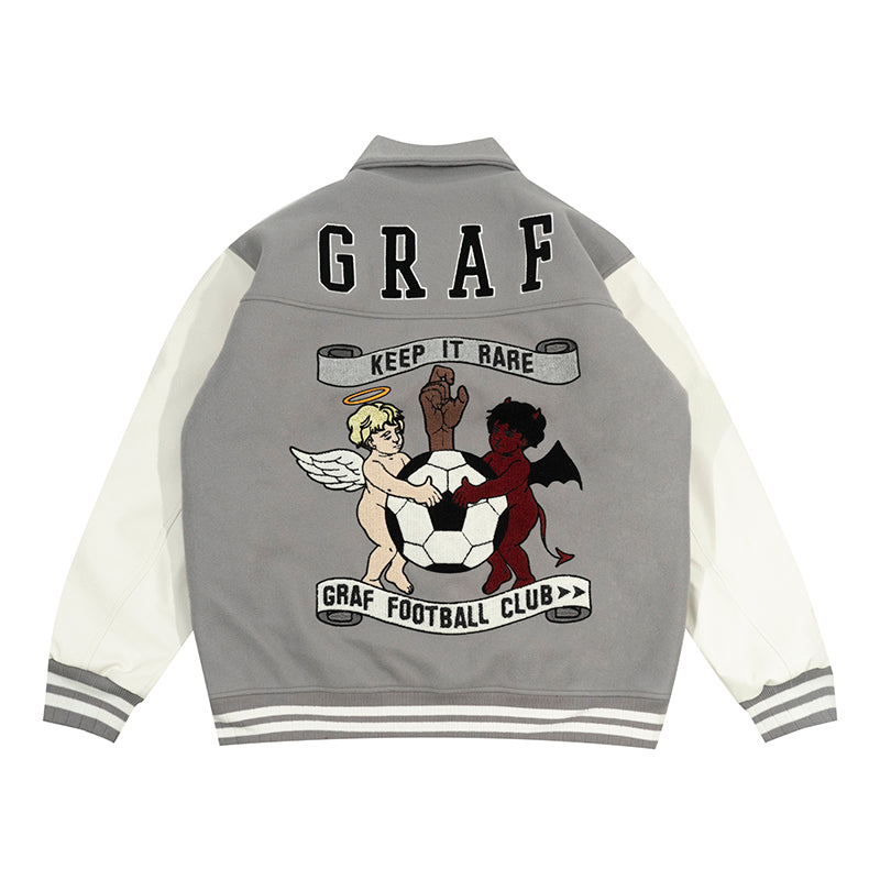 GRAF&WU Blokecore Floral Leather Sleeve Jacket