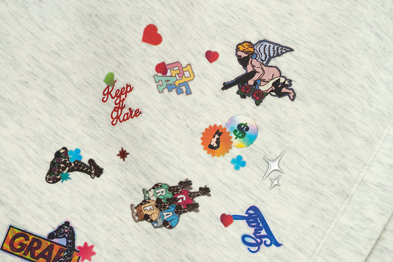 GRAFWU Y2k Sticker Design Pattern Bermuda Shorts