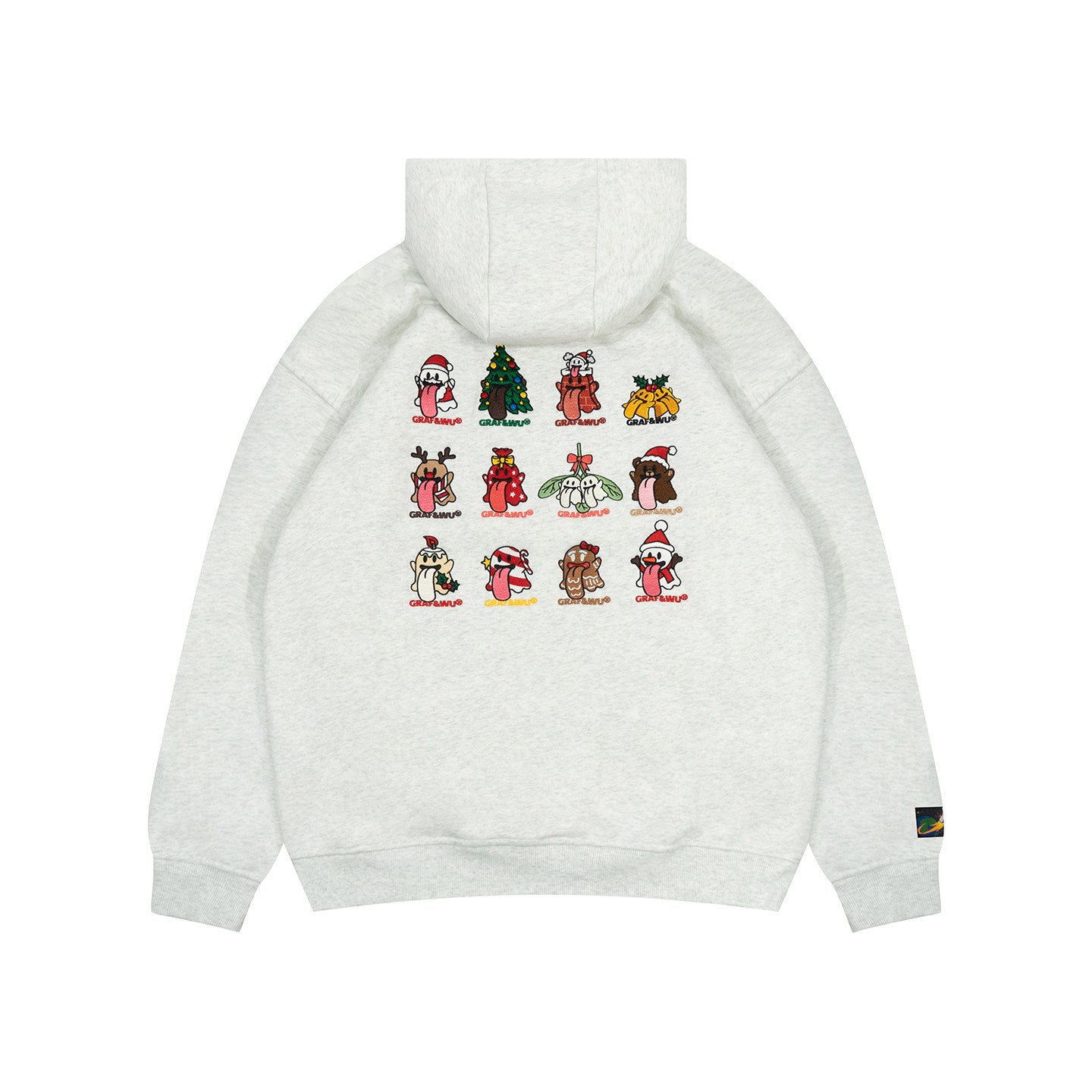 GRAF&WU 12 Christmas Cute Ghost Retro Loose Fleece Hoodies Fur Hat