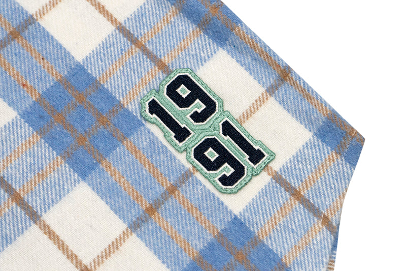 GRAF&WU Spliced Grid Ddesign Flannel Fashion Shirt