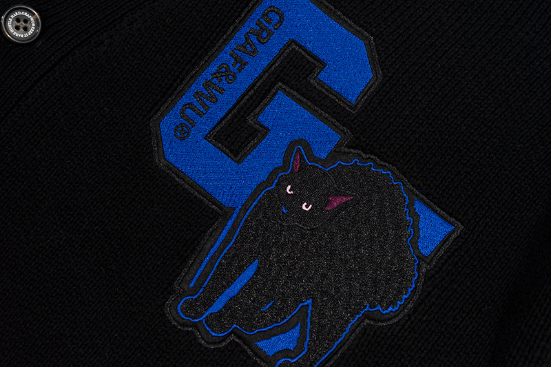 GRAF&WU Devil Two-Headed Sheep Emblem Knitted Sweater