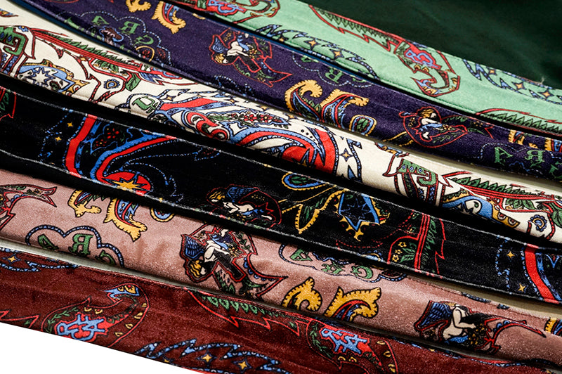 GRAF&WU Paisley Velvet Patchwork Pattern Long-Sleeve Shirt