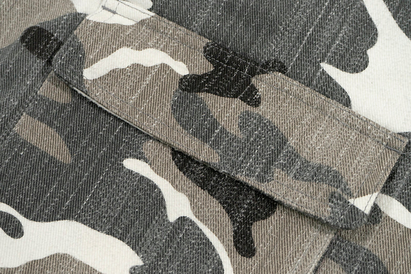 GRAF&WU Vintage Camouflage Leopard Pattern Thick Jacket