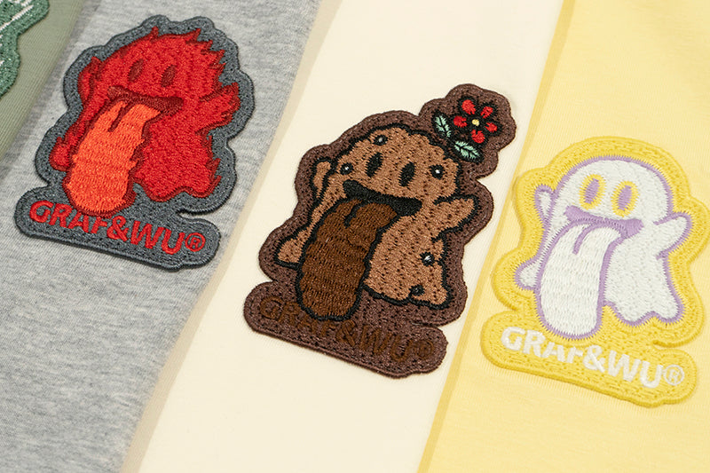 GRAF&WU Five Elements Cute Ghost Embroidery Long-sleeved Shirt