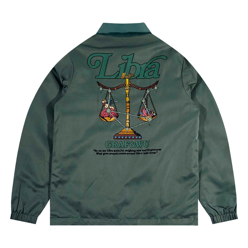 GRAF&WU 12 Signs Hip-hop Lyrics Embroidery Print Windproof Coach Jacket