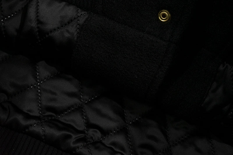 GRAF&WU Embroidered Wool Blend Thick Coat Baseball Jacket