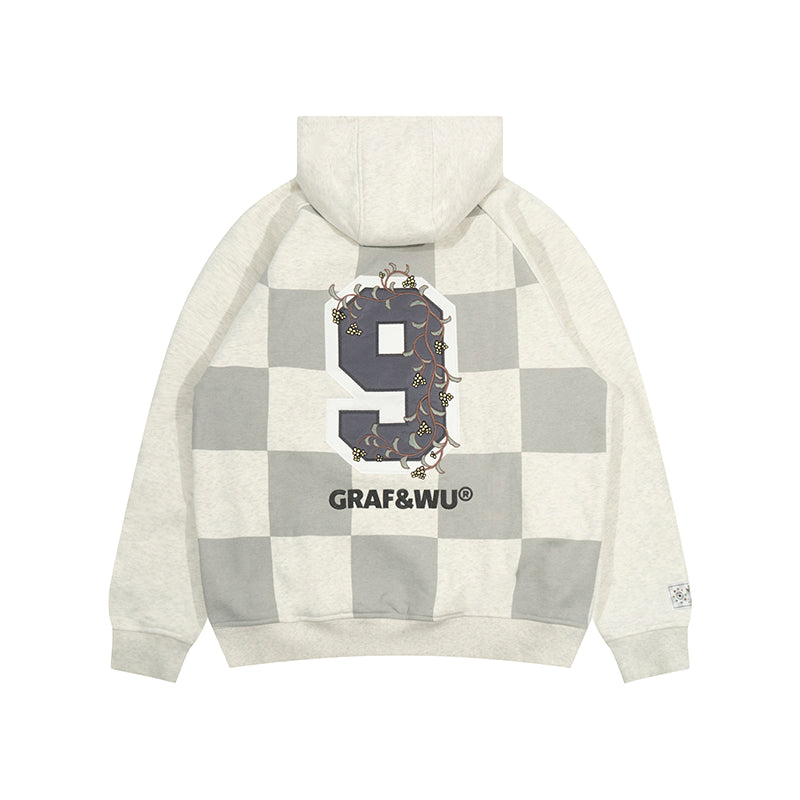 GRAF&WU Blokecore Football Team Floral Angel Devil Fleece Hoodie