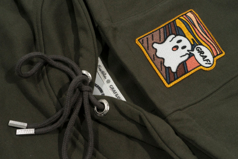 GRAF&WU World Famous Paintings Mona Lisa Cute Ghost Character Hoodie