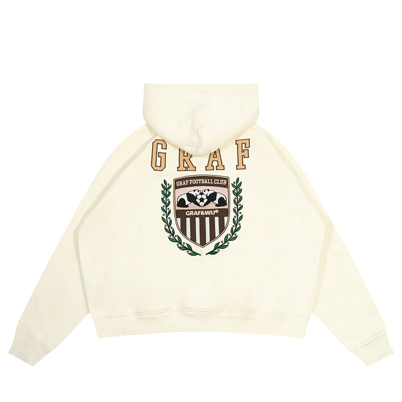 GRAF&WU Blokecore Football Club Floral Angel Fleece Zip-up Hoodie