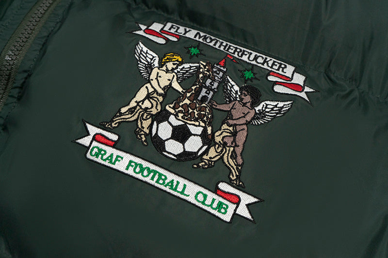 GRAF&WU Blokecore Floral Embroidery Thick Cotton-padded Coat