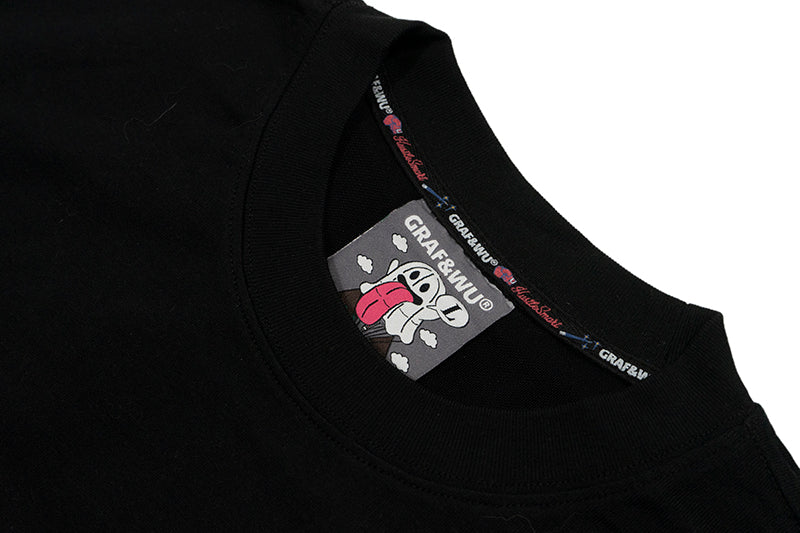 GRAF&WU T-Shirts 12 Natural Elements Cute Ghost Design T-Shirts Tai Chi Pattern Summer T-Shirt Embroidered Cotton Short Sleeve