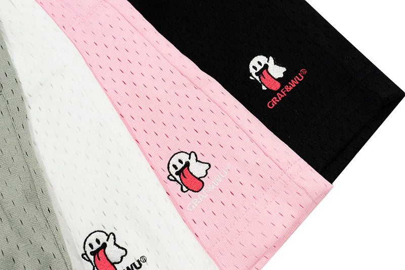 GRAFWU OG Cute Ghost Loose Mesh Sports Shorts