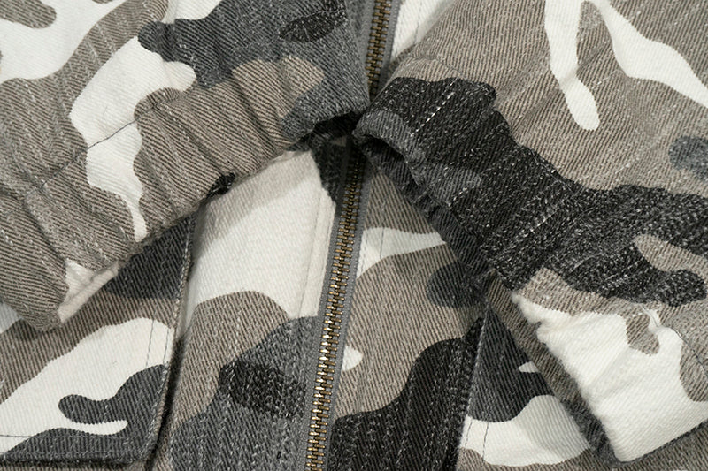 GRAF&WU Vintage Camouflage Leopard Pattern Thick Jacket