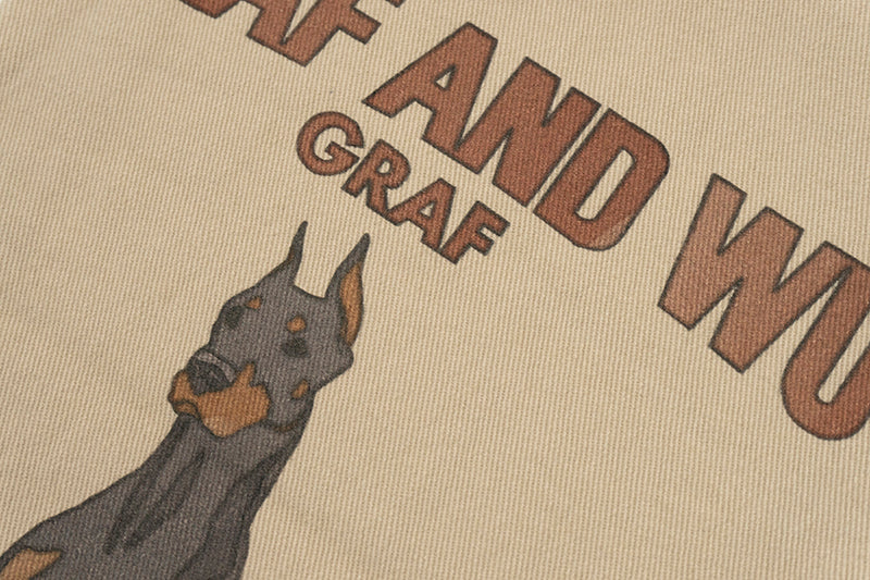 GRAF&WU Brand LOGO Angel Goddess Printing Cargo Pants