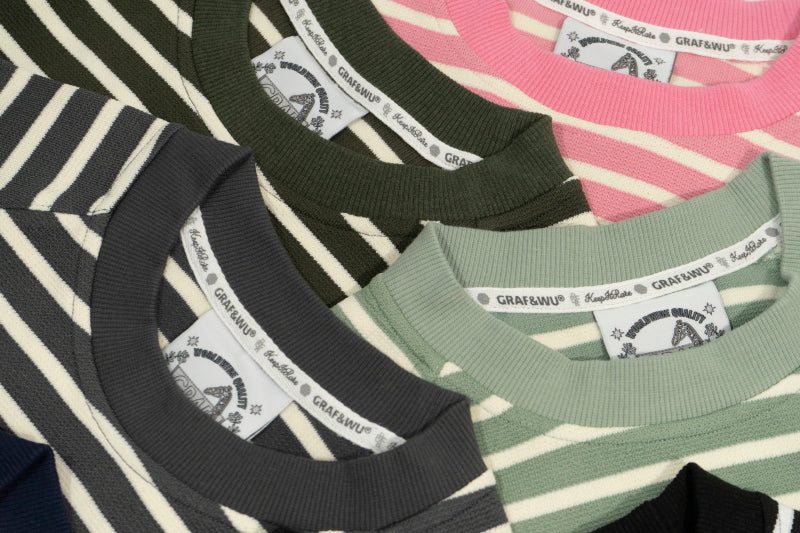 GRAF& WU Metal Giraffe Logo Streetwear Striped Long-Sleeve Shirt