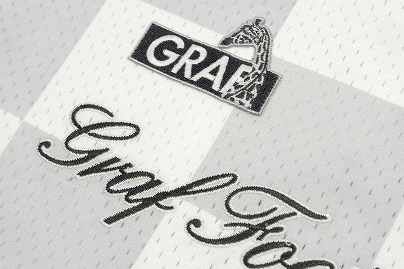 GRAF&WU T-shirt【Football Club】Floral Embroidery Short Sleeve Ice Hockey Sports Mesh Jersey Men's Breathable Cool Summer Short Sleeves