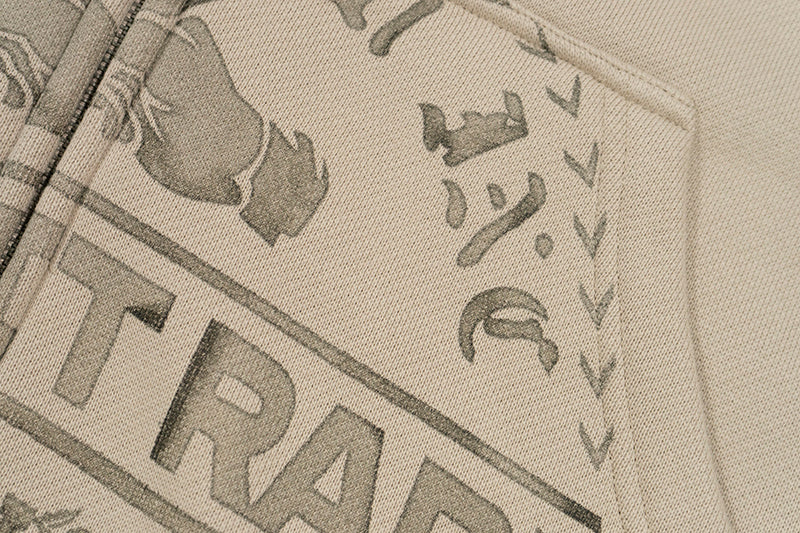 GRAF&WU Vintage AK47 Angel Barn Thick Fleece Zip-up Hoodie