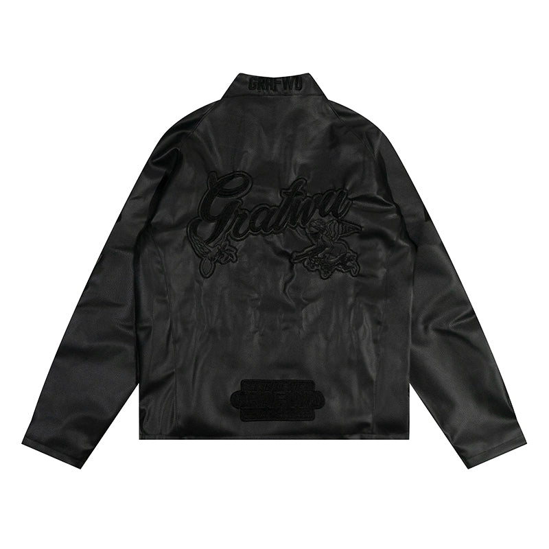 GRAF&WU Racing Gascar Series Retro Leather Jacket