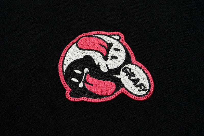 GRAF&WU T-Shirts 12 Natural Elements Cute Ghost Design T-Shirts Tai Chi Pattern Summer T-Shirt Embroidered Cotton Short Sleeve
