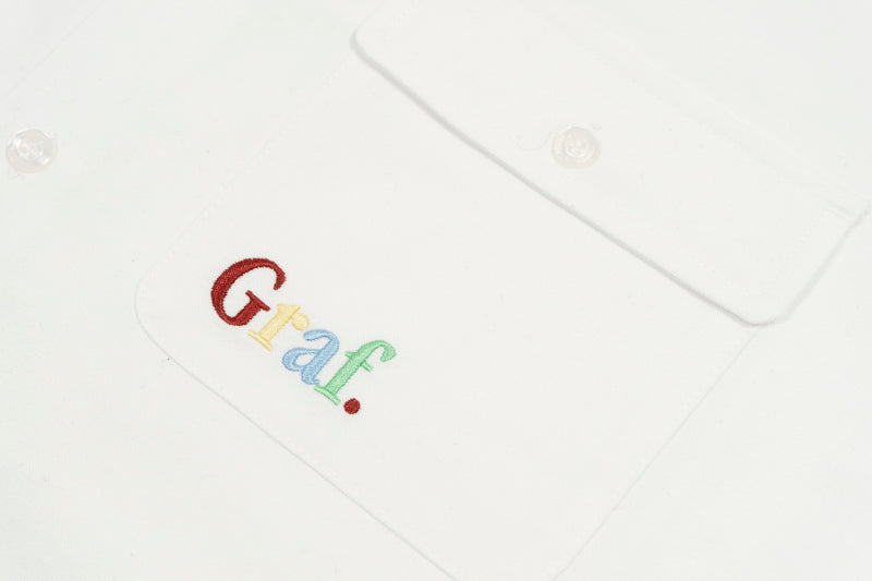 GRAFWU Brand Gradient Letter Embroidery Oxford Shirt