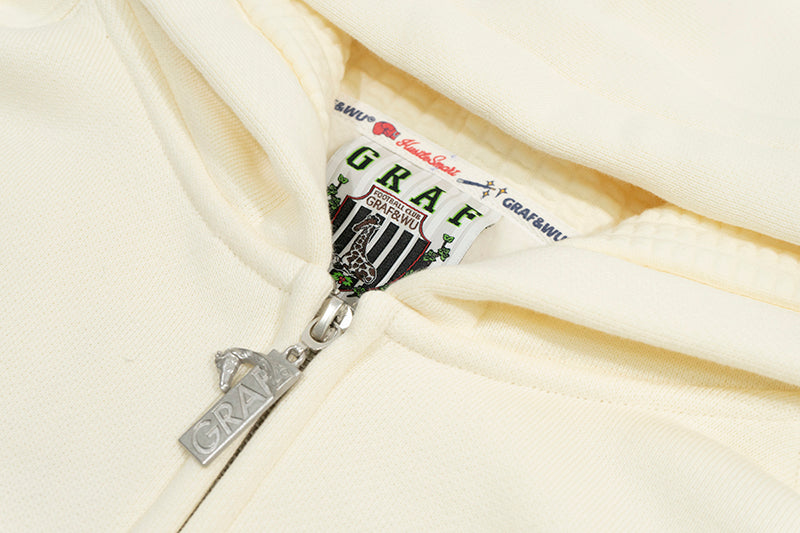 GRAF&WU Blokecore Football Club Floral Angel Fleece Zip-up Hoodie