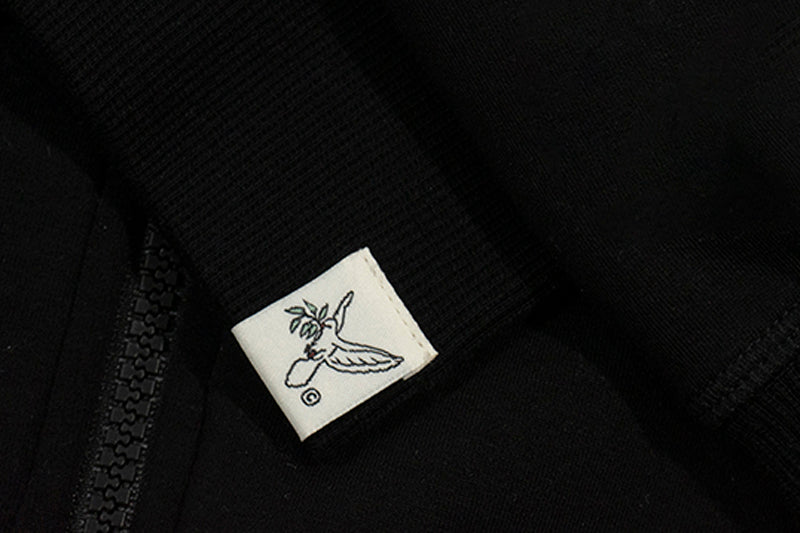 GRAF&WU Reversible Jacket-Embroidered Letter Two-in-One Layered Streetwear Coat