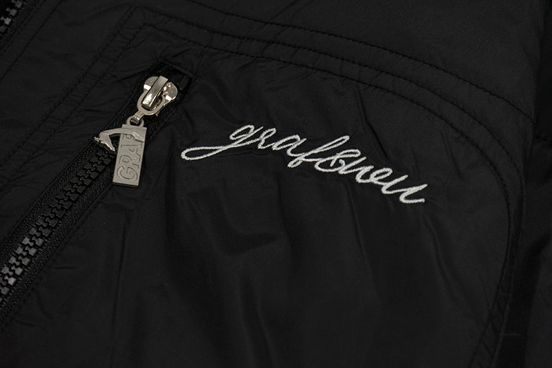 GRAF&WU Reversible Jacket-Embroidered Letter Two-in-One Layered Streetwear Coat