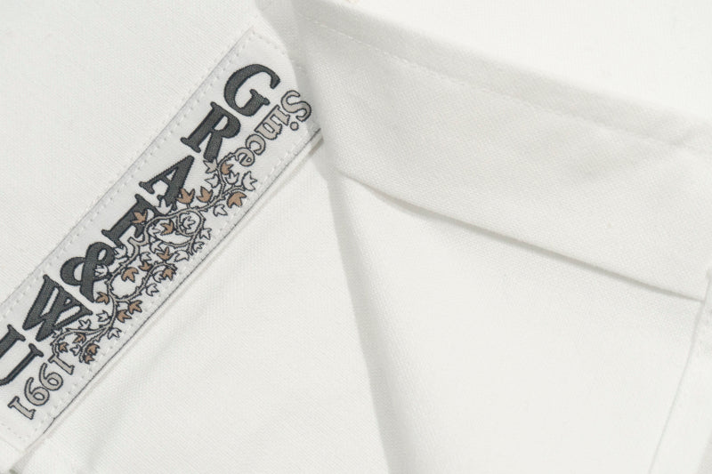 GRAFWU Brand Gradient Letter Embroidery Oxford Shirt