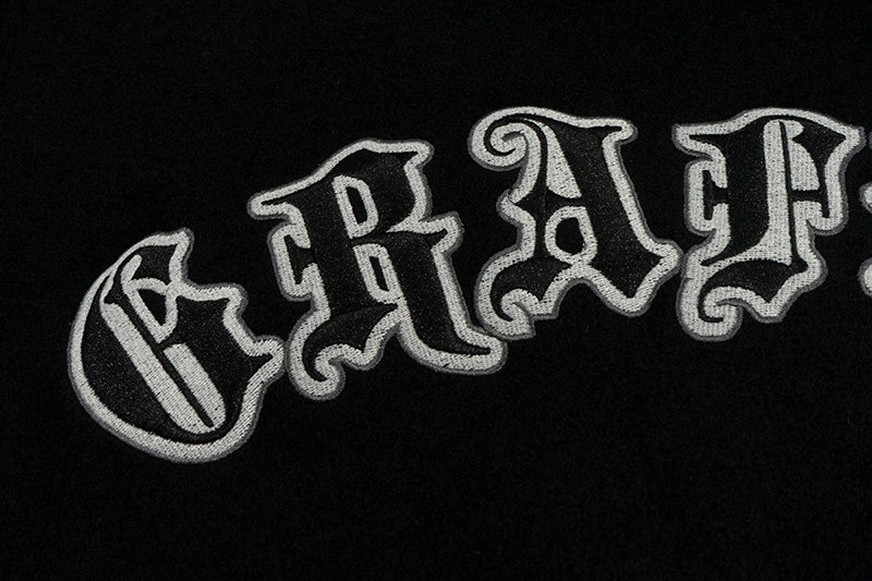 GRAF&WU Embroidered Wool Blend Thick Coat Baseball Jacket