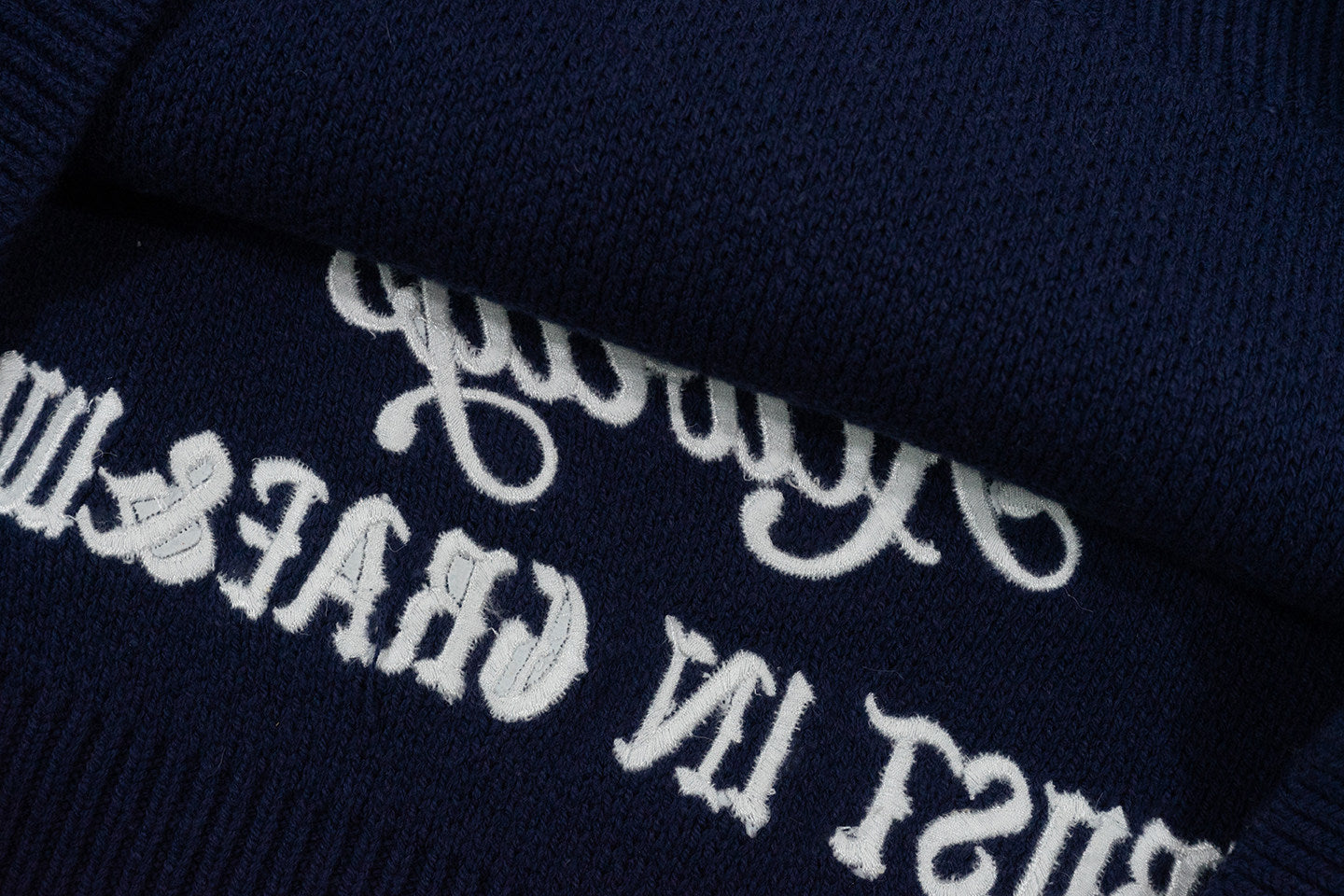 GRAF&WU Trust In Graf Embroidered AK47 Angel Knitted Hoodie Sweater