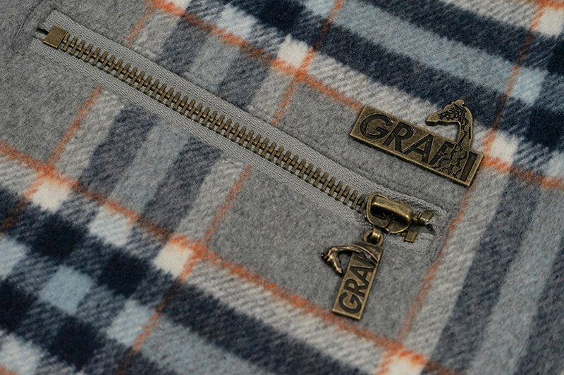 GRAF&WU Leather Collar Luxury Wool Retro Plaid Detroit Jacket