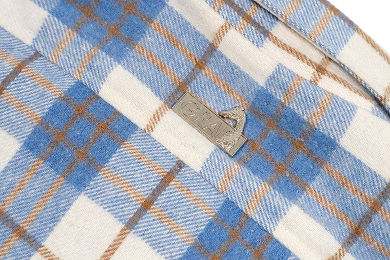 GRAF&WU Spliced Grid Ddesign Flannel Fashion Shirt