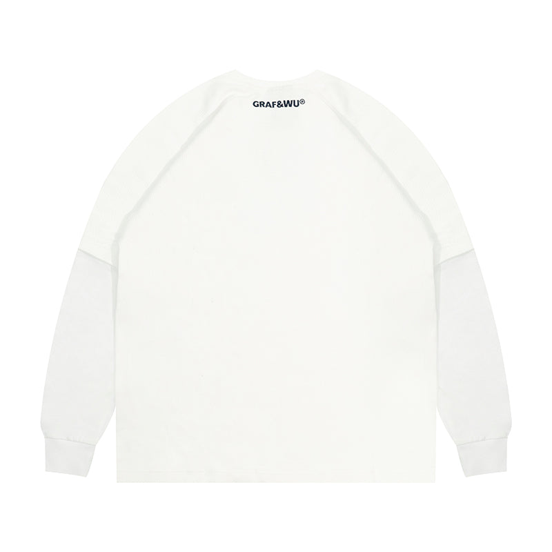 GRAF&WU Giraffe Embroidery Logo Layered Look long-sleeved Shirt